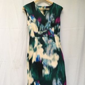 Stunning watercolor print Calvin Klein dress